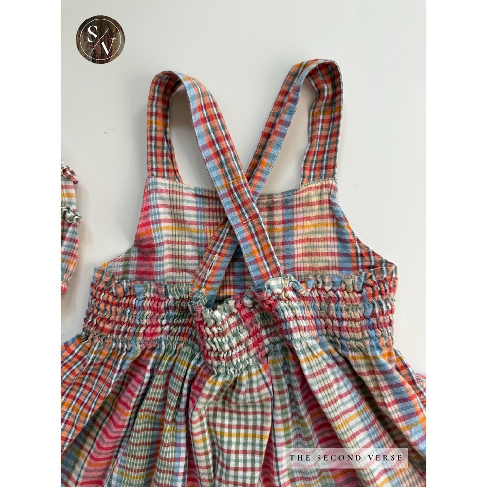 Ralph Lauren Baby Girls Multi Plaid Sundress Coattgecore Bloomers Set 6-12M - Picture 6 of 15